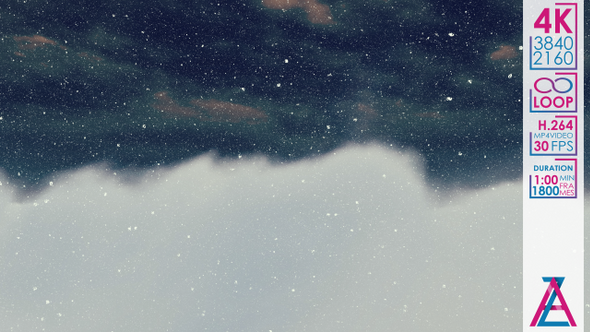 Flying Through White Clouds In Blue Sky And Snow alt