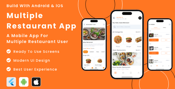 Multiple Restaurant User App - Flutter Mobile App Template