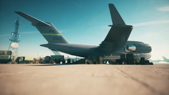 Loading Military Cargo At The Airport