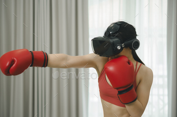 l boxing workout at home, blending technology and fitness.