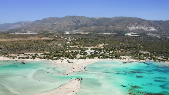 Aerial view of Elafonisi beach.