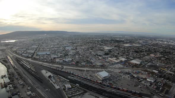 Wilmington Neighborhood Los Angeles Harbor Ca Aerial View