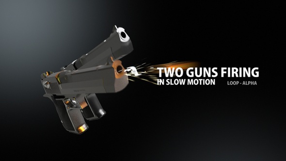 Two Guns Firing In Slow Motion alt