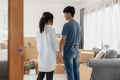 Young couples move into homes and apartments, Moving house, New house. - PhotoDune Item for Sale