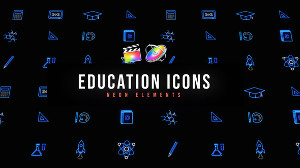 Education Neon Icons