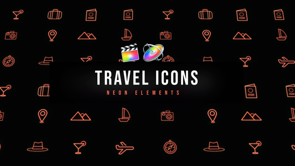 Travel Neon Icons