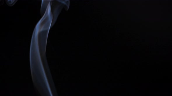 Abstract Smoke Rises Up in Beautiful Swirls on a Black Background