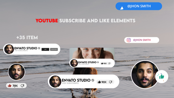 Youtube Subscribe And like elements | For Premiere Pro
