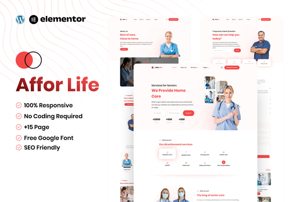 Affor Life - Home Care Services Elementor Pro Template Kit