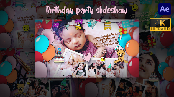 Birthday Party Slideshow - 4k