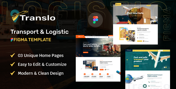 Translo – Transport and Logistics Figma Template – 0 Sold!