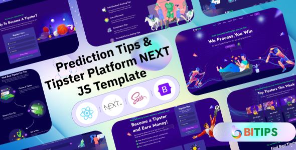 Bitips - Prediction Tips & Tipster Platform React Next JS  Template