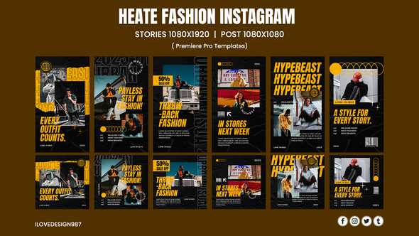 Heate Fashion Instagram Template | MOGRT Files