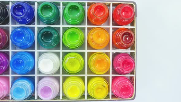 Top View Of Color Packed In Clear Bottles