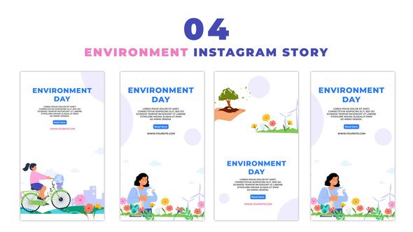 Creative Flat Character World Environment Day Instagram Story