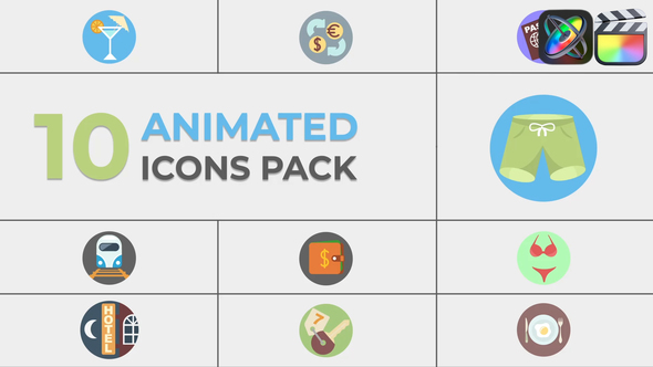 Vacation & Traveler Animated Icons for FCPX