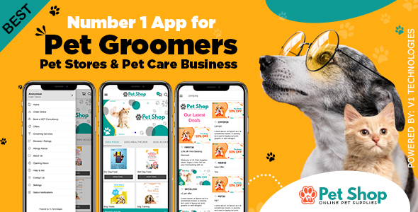 Best Pet Grooming Pet Store Pet Care  Pet eCommerce Shop Online Pet Food Supplies Mobile App Website