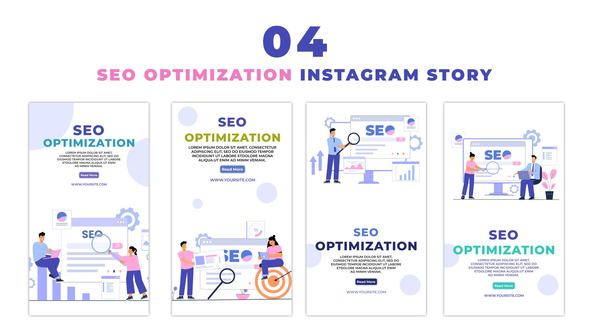 SEO Optimization 2D Character Instagram Story