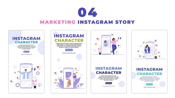 Instagram Marketing Flat Vector Instagram Story
