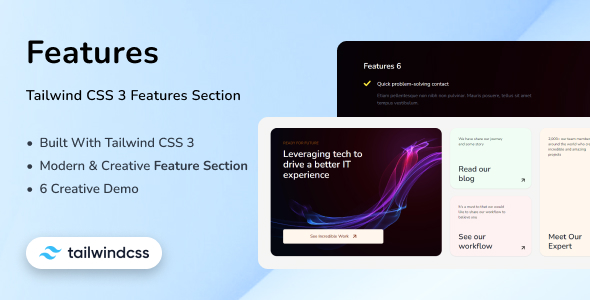 Feature - Tailwind CSS 3 Features Section Template