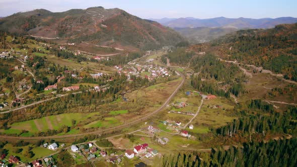 Top View Aerial Shot Mountain in Sunny Day