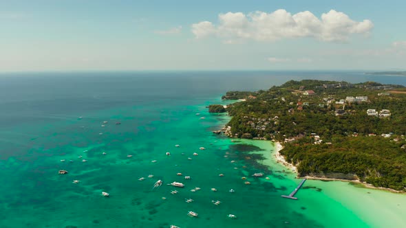 Boracay Island with White Sandy Beach Philippines