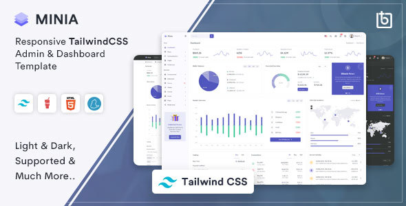 Minia - Tailwind CSS Admin & Dashboard Template
