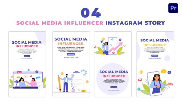 Social Media Influencer Podcast Interviewer Flat Character Instagram Story