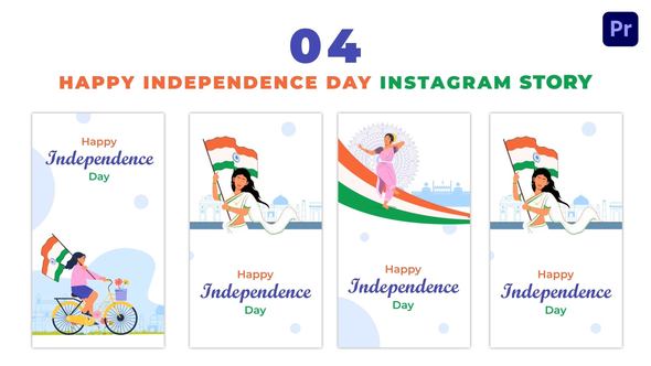 Creative Indian Independence Day 2D Character Instagram Story