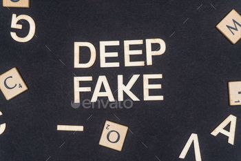 DEEP FAKE word written on dark paper background. DEEP FAKE text for your concepts