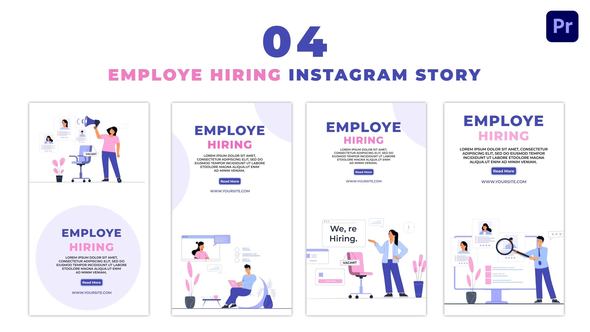 Animated Employee Hiring 2D Character Instagram Story