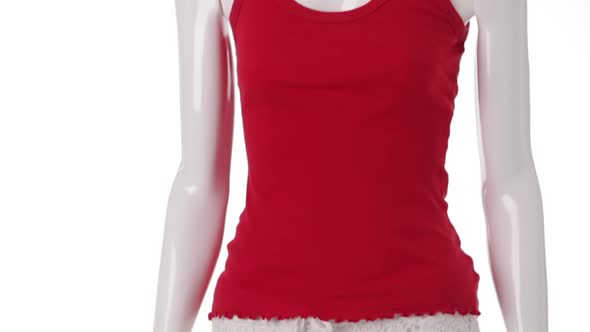 Red Tank Top on Mannequin.