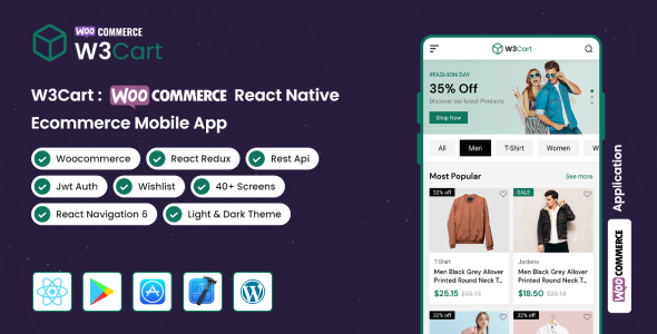 W3Cart | WordPress WooCommerce React Native Mobile Application