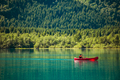 Caucasian Tourist Glacial Lake Canoeing - PhotoDune Item for Sale
