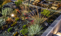 Newly Built Rockery Garden with LED Lighting Posts - PhotoDune Item for Sale