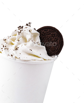 Coffee mocha milkshake with cookies and cream