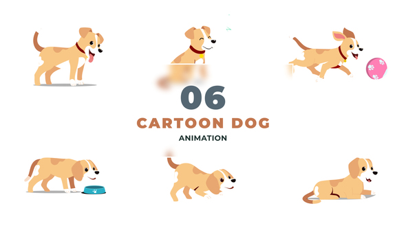2D Animated Cartoon Dog Template