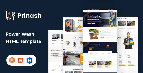 Prinash | Power Wash Cleaning Services HTML Template