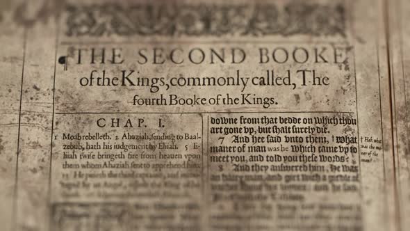 The Second Book Of The Kings, Slider Shot, Old Paper Bible, King James Bible
