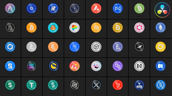 40 Cryptocurrencies for DaVinci Resolve