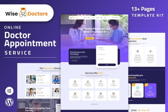 WiseDoctors - Healthcare & Medical Elementor Template Kit