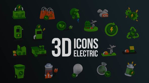 3D icons electric