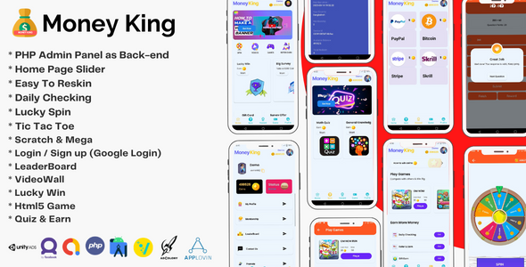Money King - Android Rewards Earning App With Admin Panel