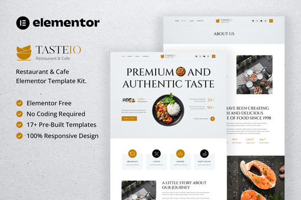Tasteio - Restaurant & Cafe Elementor Template Kit