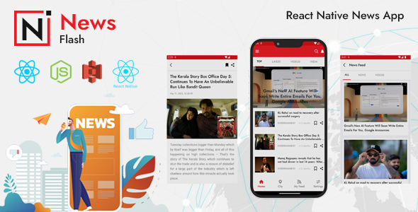 News Blog react native mobile app with admin panel
