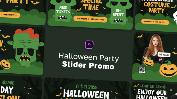 Halloween Party Slider Promo MOGRT