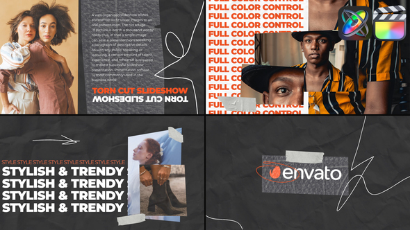 Torn Cut Slideshow for FCPX alt