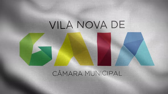 Vila Nova De Gaia Portugal Flag Loop Background 4K