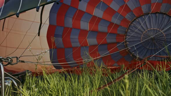 Hot Air Burning To the Air Balloon. During the Flight