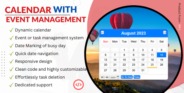 Event Calendar (Calendar with Event Manager)